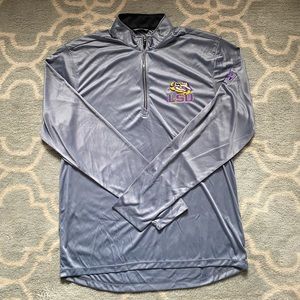 Men’s Elevate LSU x Bud Light Light Grey Quarter Zip Size Large Long Sleeve
